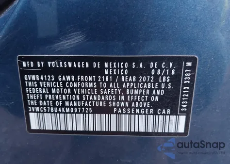 2019 Volkswagen Jetta 1.4T R-Line/1.4T S/1.4T Se from USA, damaged, VIN 3VWC57BU4KM097725